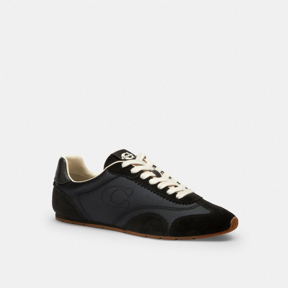 COACH®,Flat Sneaker,EVA,Satin,Leather,Lining Leather,Suede,Rubber,Faux Leather,Low Top,Casual,Fabric,Mixed Media,Color Blo...,,Front View