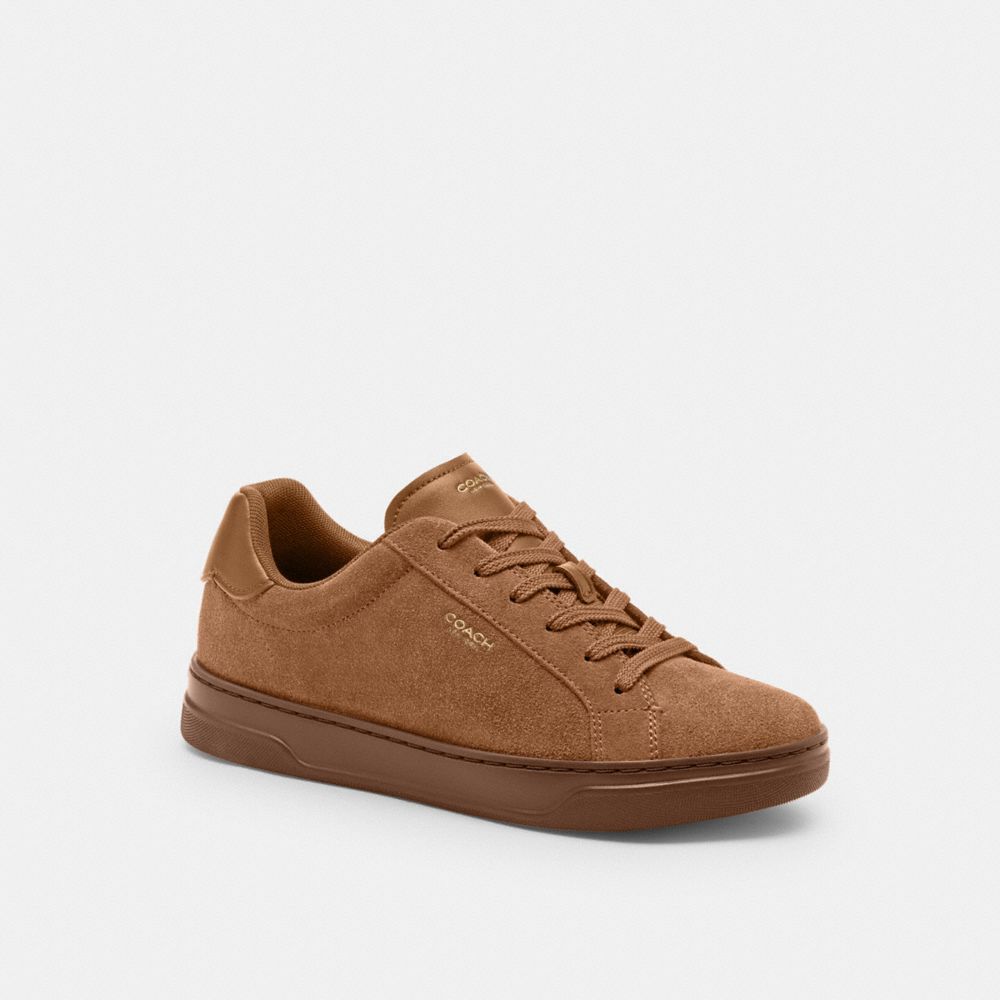 COACH®,High Line Sneaker,Suede,Leather,EVA,Faux Leather,Lining Leather,Low Top,Casual,Fabric,Color Block,Cushioned Outsole...,Brown,Front View