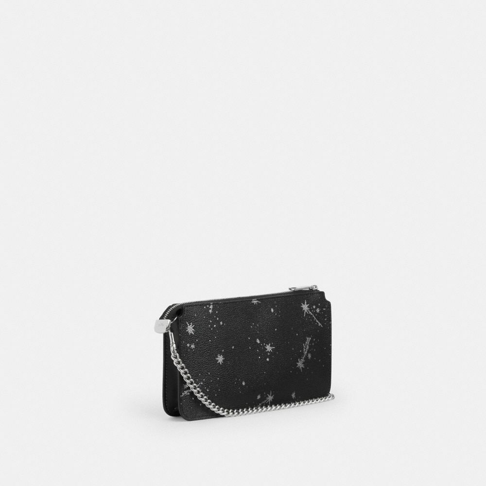 COACH®,Poppy Crossbody Bag With Star Print,Crossbody,Metal,Casual,Black,Angle View
