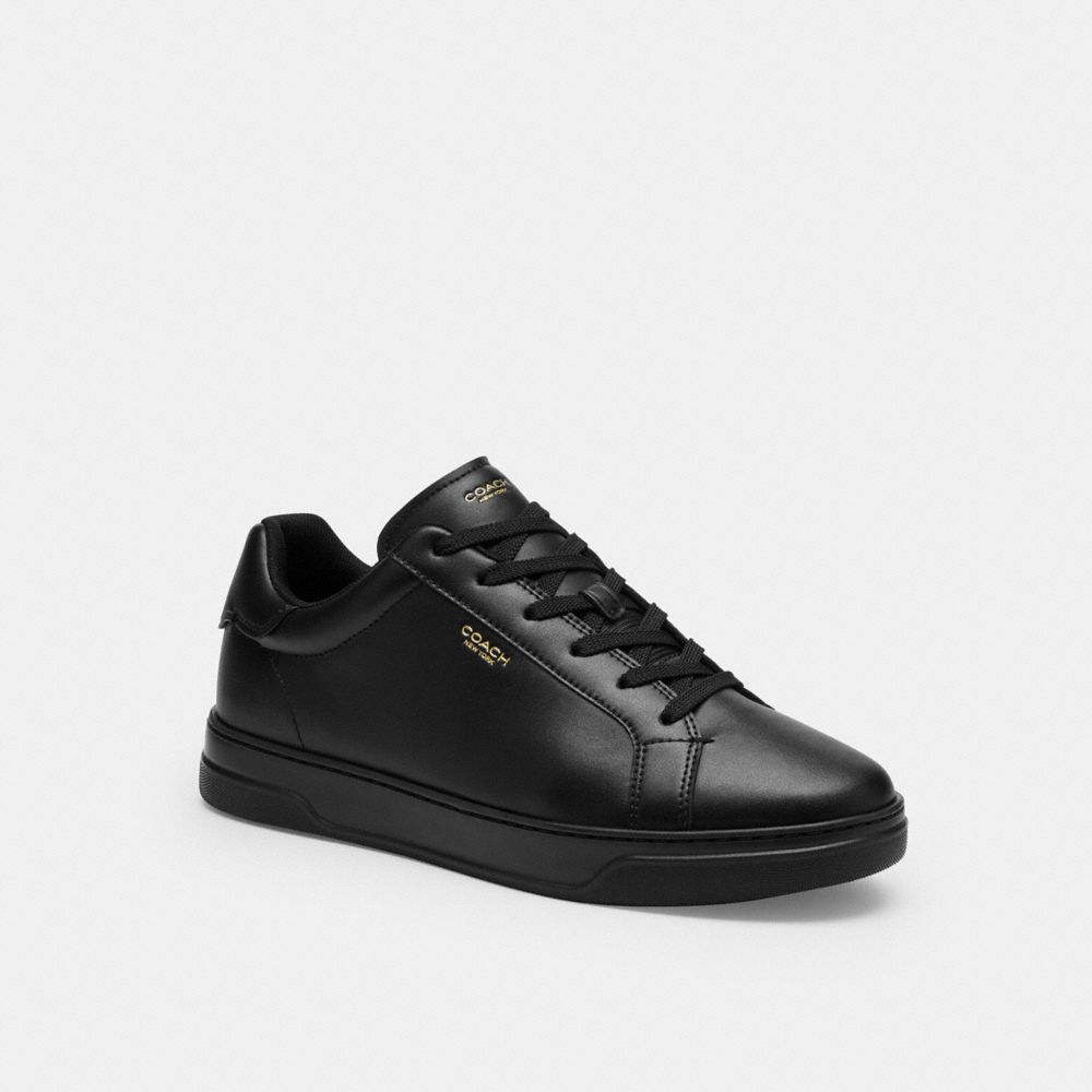 COACH®,High Line Sneaker,Leather,EVA,Casual,Low Top,Fabric,Cushioned,Breathable,Business Casual,Black,Front View