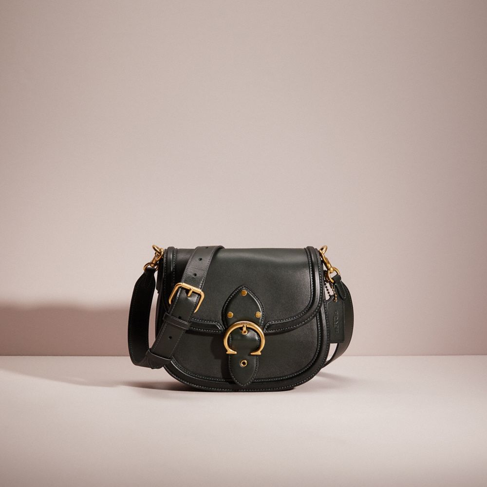 Coach Restored Beat Saddle Bag In Brass/amazon Green