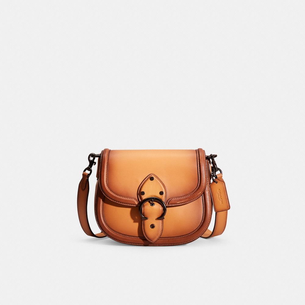 Coach Restored Beat Saddle Bag In Pewter/natural
