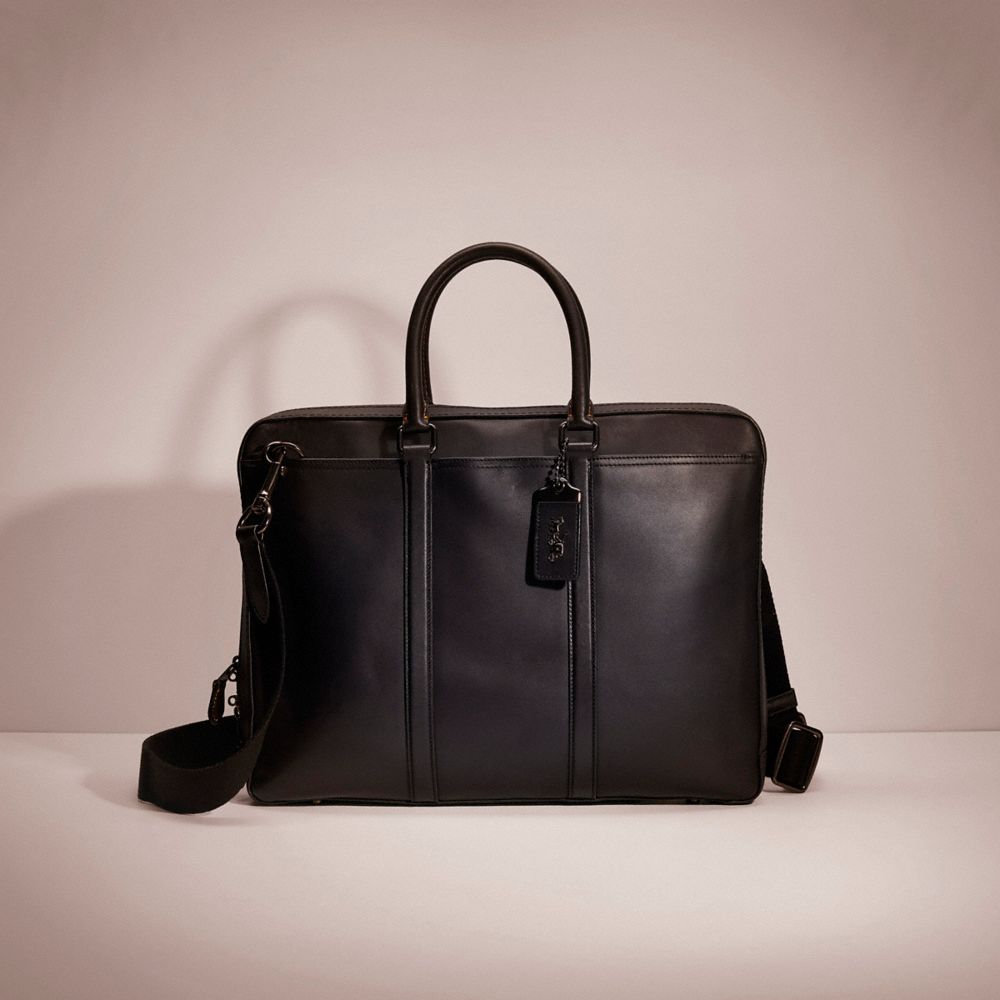 Coach Restored Metropolitan Slim Brief In Black Copper/black | ModeSens