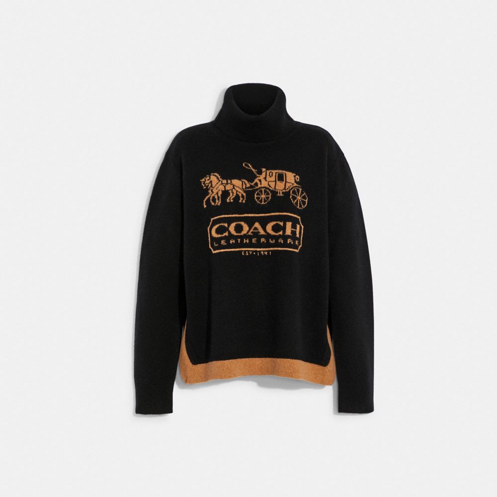 COACH® | Colorblock Horse And Carriage Sweater