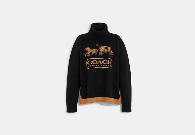 Colorblock Horse And Carriage Sweater