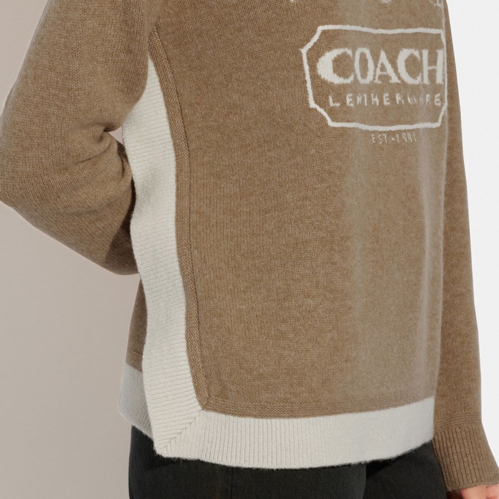 シルバーピーチ COACH ホースアンドキャリッジ カシミヤ/ウール