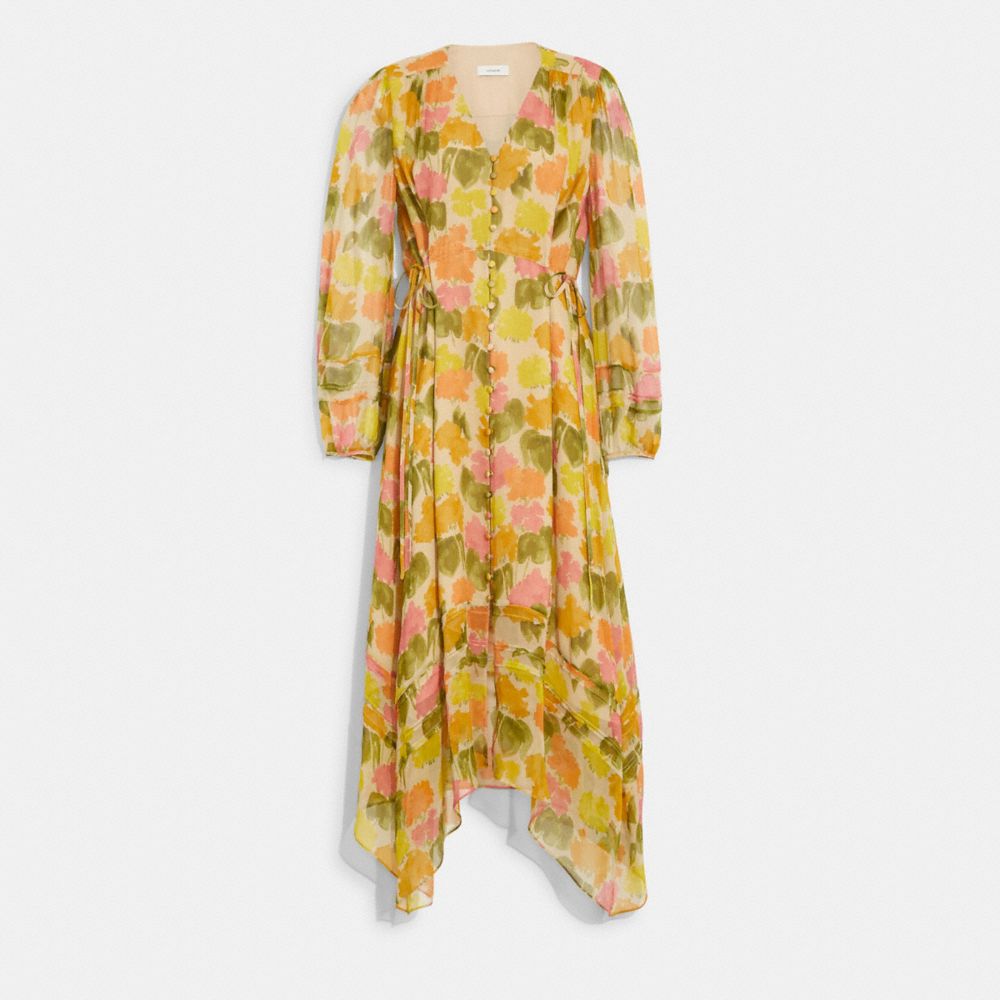 Coach Floral Long Dress In Multi ModeSens