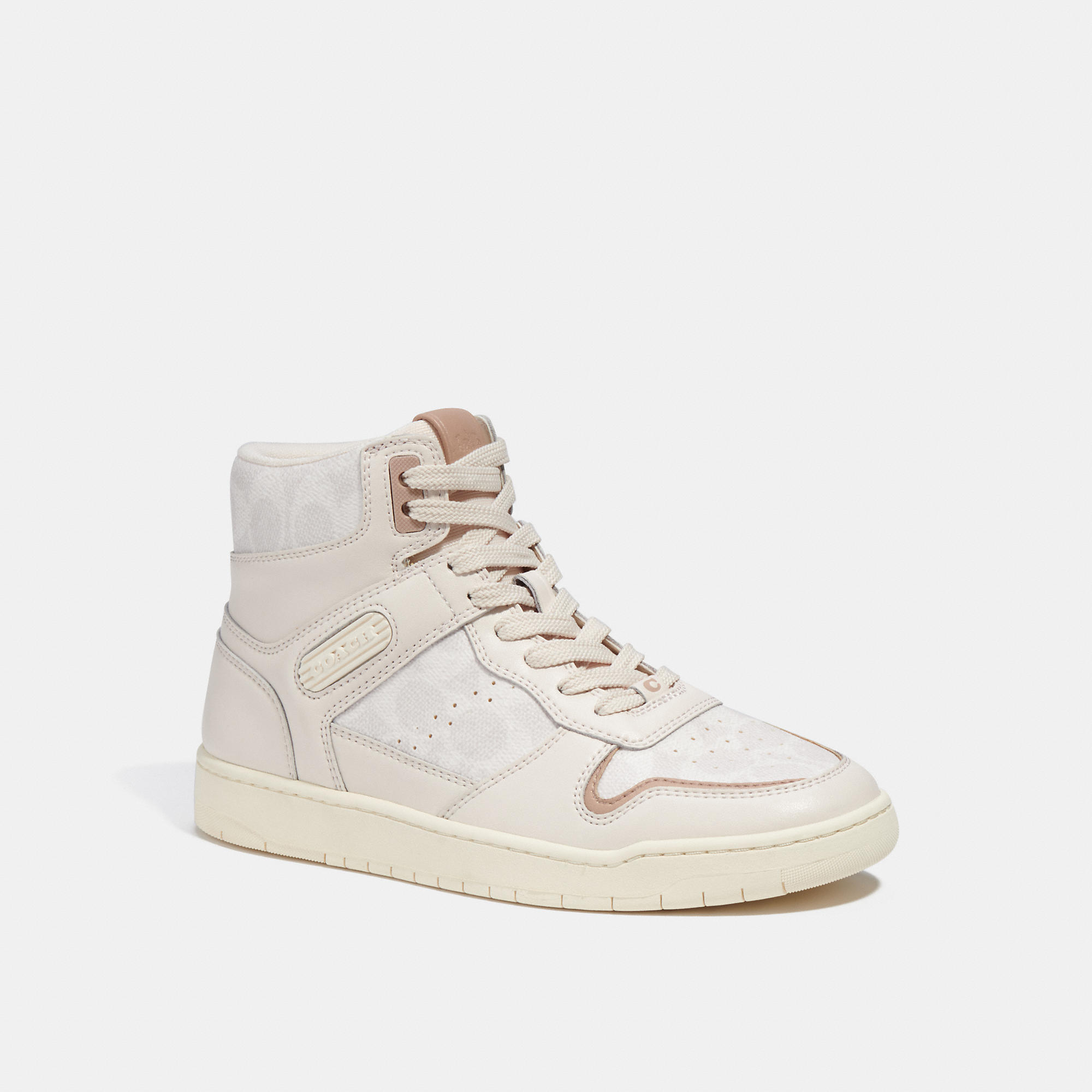 Coach Outlet High Top Sneaker In Signature Canvas In White