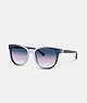 COACH®,HORSE AND CARRIAGE ROUND SUNGLASSES,Blue Signature C Gradient,Front View