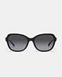 COACH®,HINGED HORSE AND CARRIAGE SQUARE SUNGLASSES,Black,Inside View,Top View