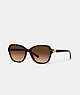 COACH®,HINGED HORSE AND CARRIAGE SQUARE SUNGLASSES,Dark Tortoise,Front View