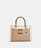 COACH®,GRACE CARRYALL IN COLORBLOCK,Refined Pebble Leather,Medium,Gold/Taupe Multi,Front View