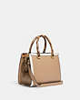 COACH®,GRACE CARRYALL IN COLORBLOCK,Refined Pebble Leather,Medium,Gold/Taupe Multi,Angle View