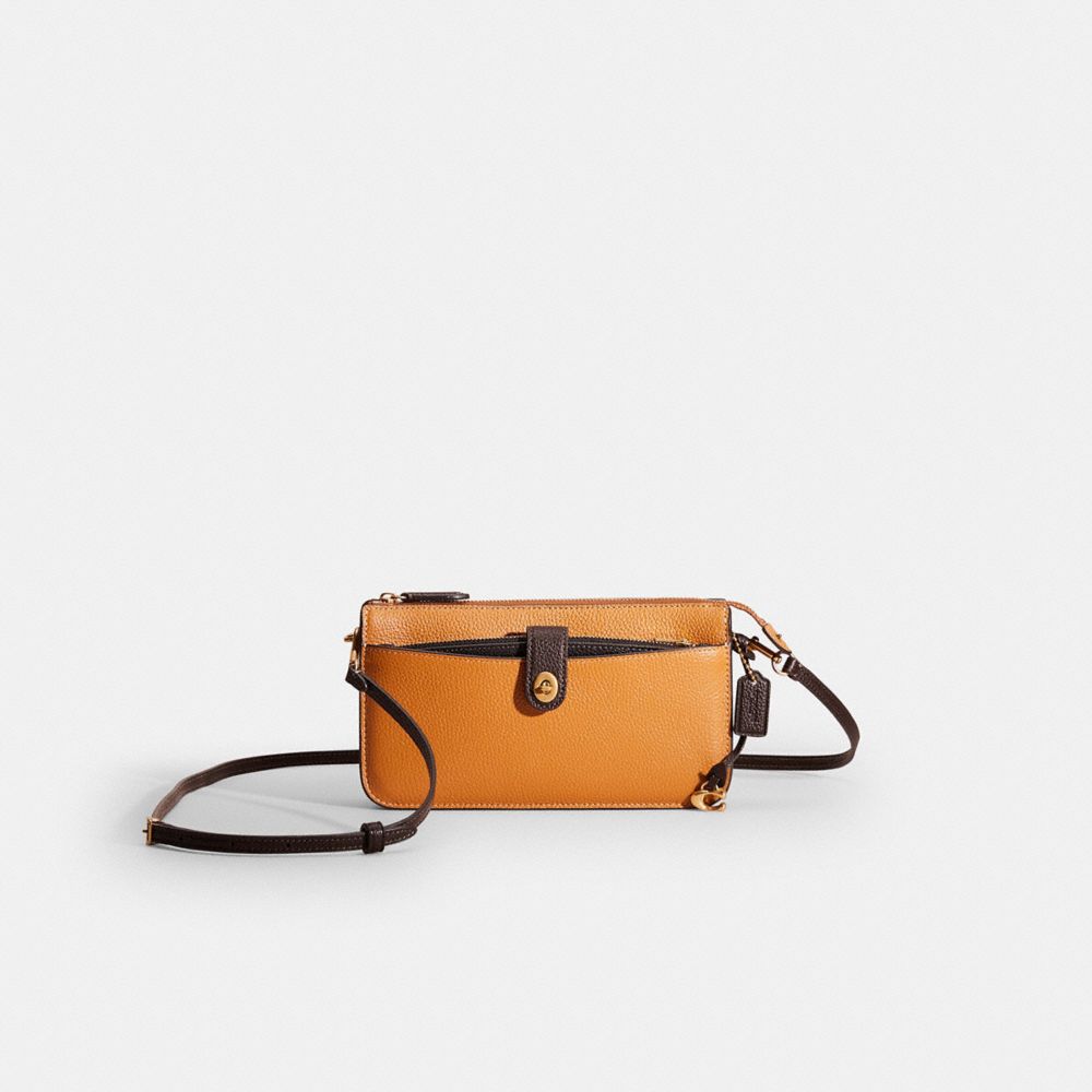 Coach Restored Noa Pop Up Messenger In Colorblock In Brass/light Camel Multi