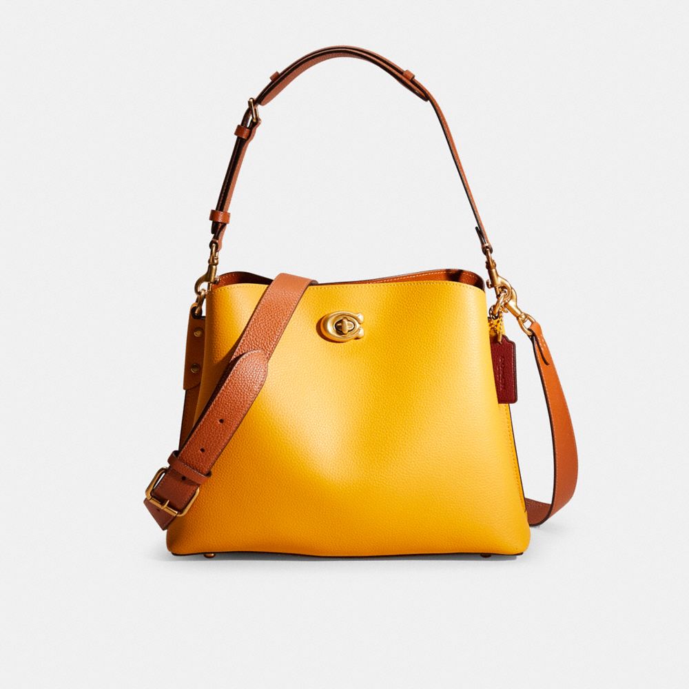 Coach Restored Willow Shoulder Bag In Colorblock In Brass/buttercup Multi