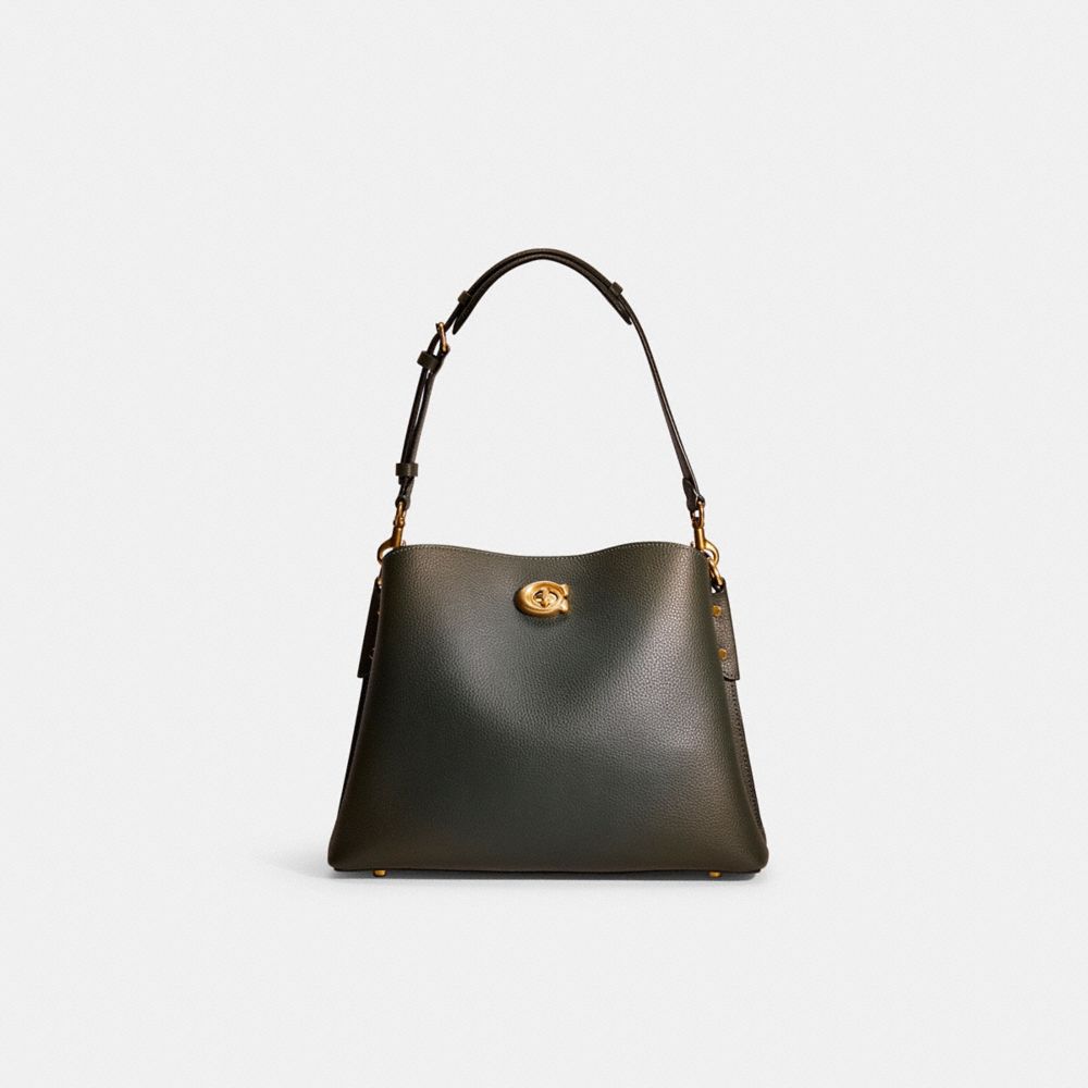 Coach Restored Willow Shoulder Bag In Colorblock In Brass/amazon Green Multi