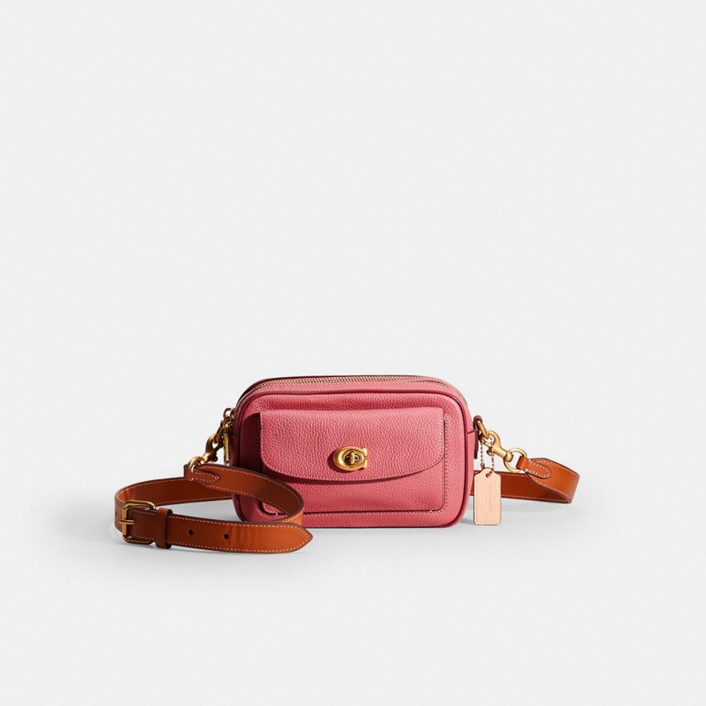 Coach Restored Willow Camera Bag In Colorblock In Brass/rouge Multi