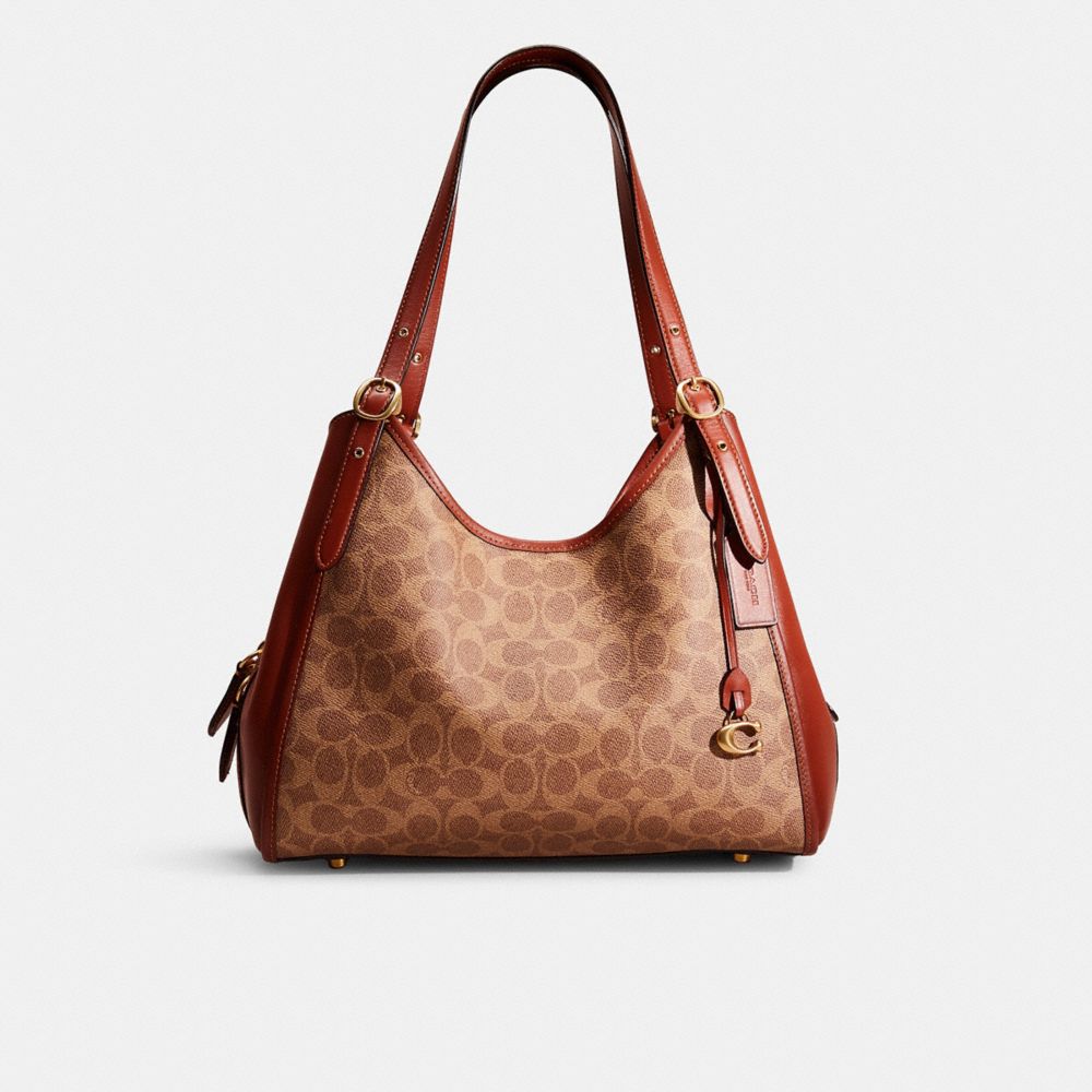 COACH Hadley Hobo 21 Tan/Rust/Brass One Size : : Shoes & Handbags