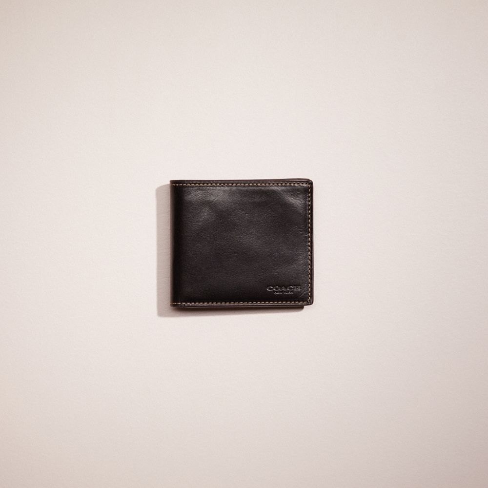 Coach Restored Double Billfold Wallet In Black