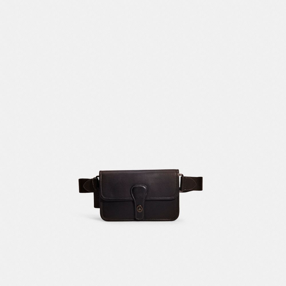 Coach Restored Turnlock Tab Belt Bag In Black Copper/black