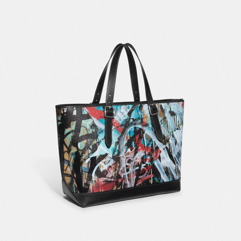 COACH®,Coach X Mint + Serf Carriage Tote,,Angle View