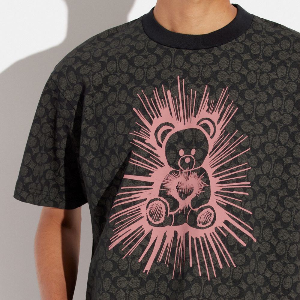 COACH®: Rave Bear T Shirt In Organic Cotton