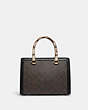 COACH®,GRACE CARRYALL IN SIGNATURE CANVAS,Signature Coated Canvas,Large,Anniversary,Gold/Brown Black Multi,Back View
