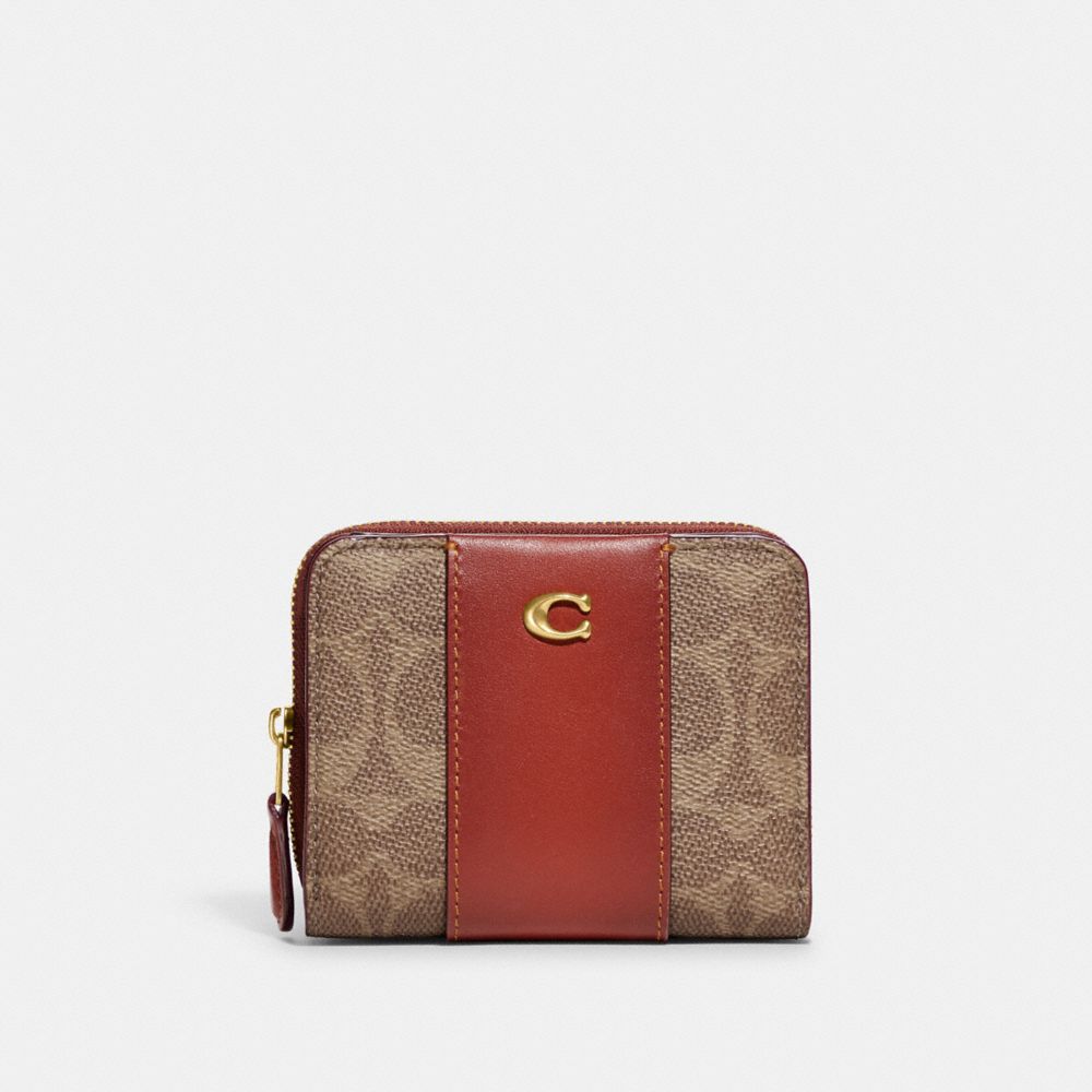 Coach Billfold Wallet In Brass/tan/rust