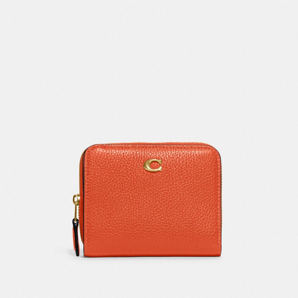 Coach Billfold Wallet In Brass/sun Orange
