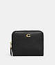 COACH®,BILLFOLD WALLET,Polished Pebble Leather,Mini,Brass/Black,Front View