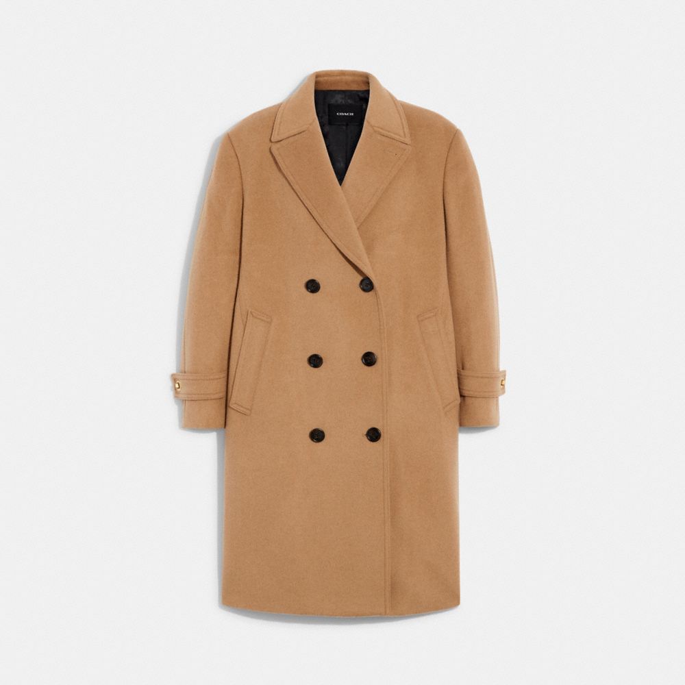 CoachLong Wool Coat In Recycled Wool Blend