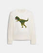 COACH®,REXY CREWNECK SWEATER,wool,Rexy,Cream Multi,Front View