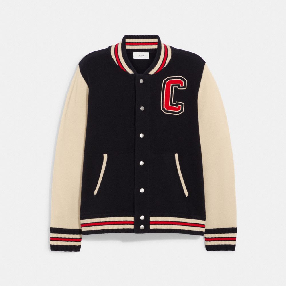 Varsity Cardigan In Recycled Wool And Recycled Cashmere