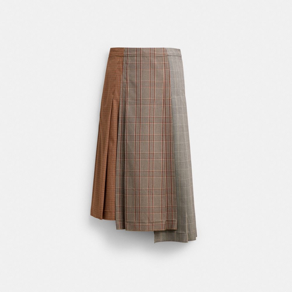 COACH®,Pleated Heritage Skirt,,Front View