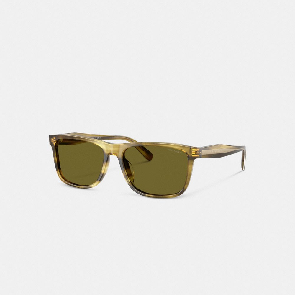 COACH®,Square Sunglasses,Wayfarer,Square,Casual,Olive,Front View
