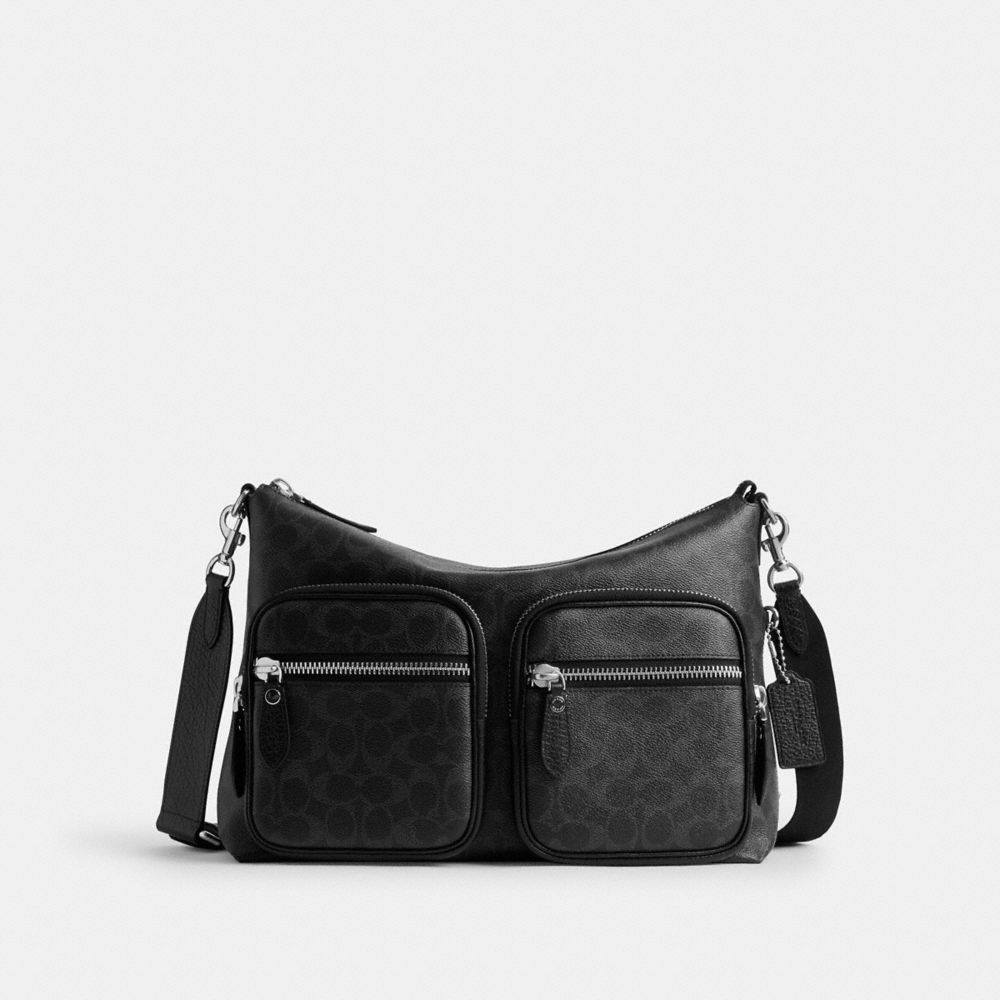 COACH®,Domino File Bag In Signature Canvas,,Front View