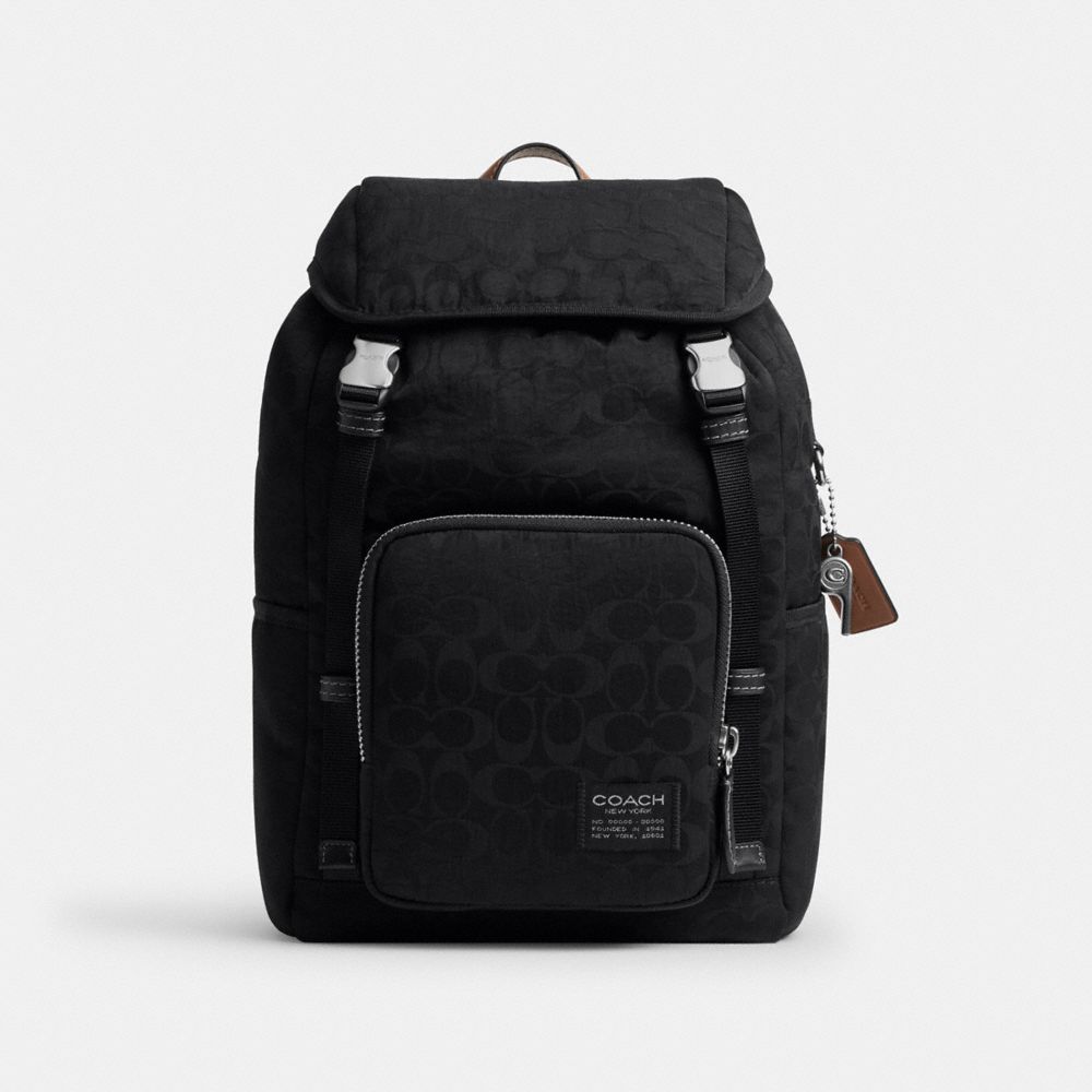 COACH®,Logan Backpack In Signature Nylon,,Front View