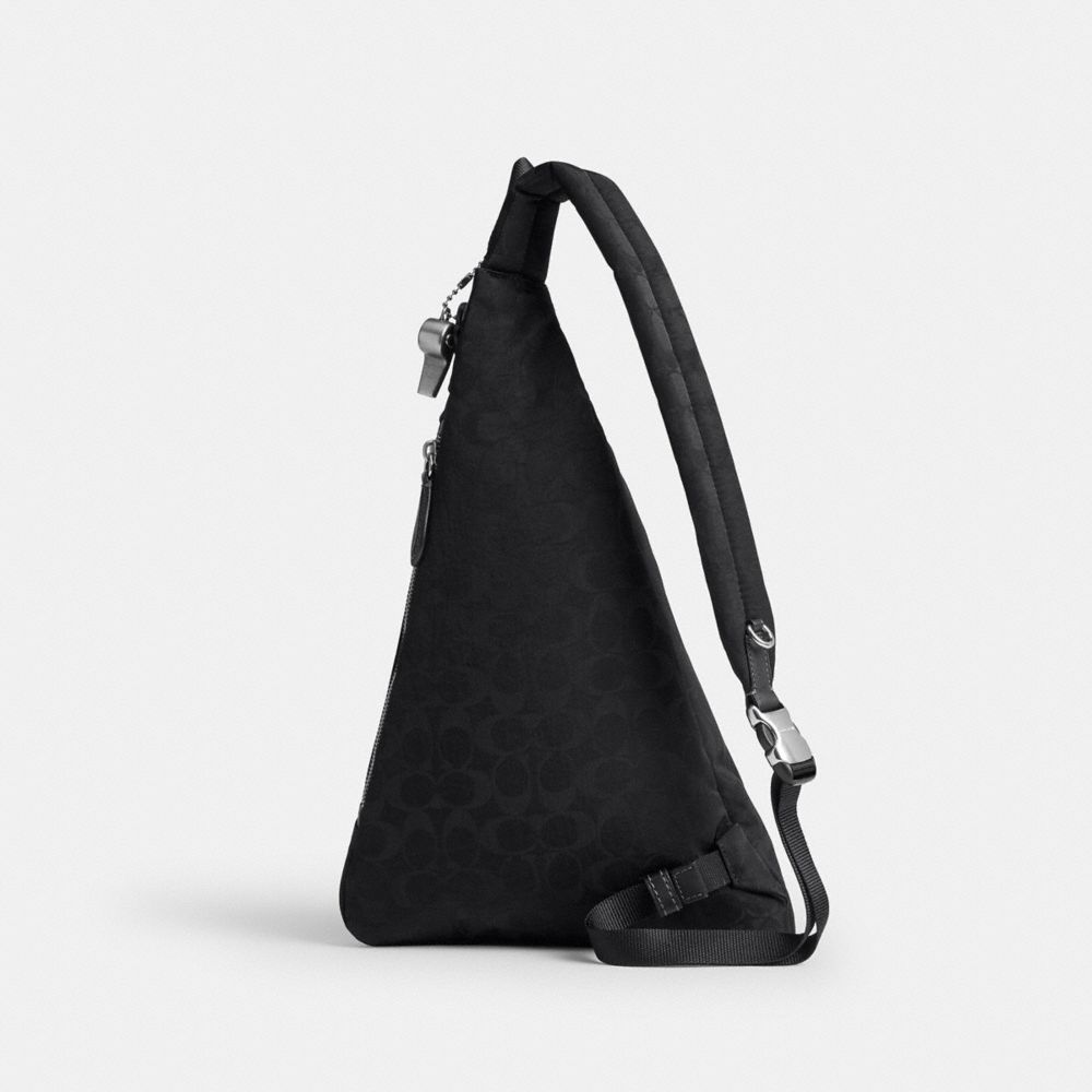 COACH®,Lachlan Sling In Signature Nylon,,Back View