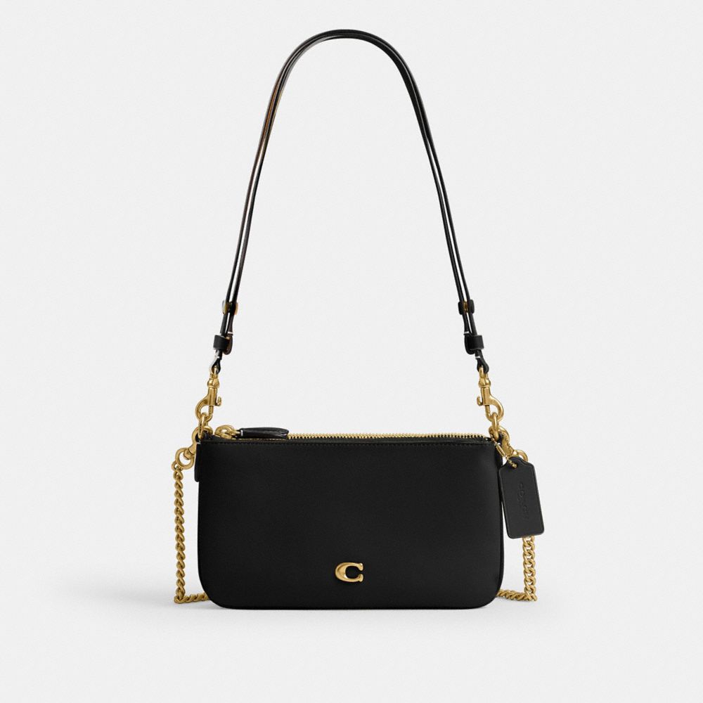 COACH®,Audrey Crossbody Bag,Recycled Polyester,Leather,Lining Recycled Polyester,Shoulder Bag,Metal Material,Metal,Pendant...,Black,Front View