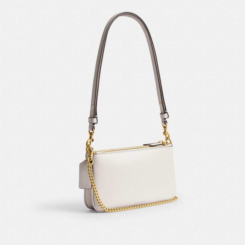 COACH®,Audrey Crossbody Bag,Recycled Polyester,Leather,Lining Recycled Polyester,Shoulder Bag,Metal Material,Metal,Pendant...,White,Angle View