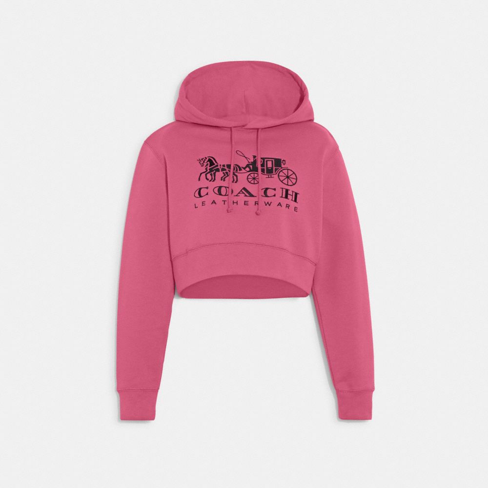 Horse And Carriage Cropped Hoodie In Organic Cotton | COACH®