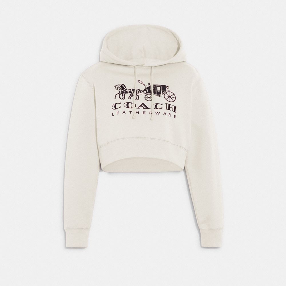 Horse And Carriage Cropped Hoodie In Organic Cotton | COACH®