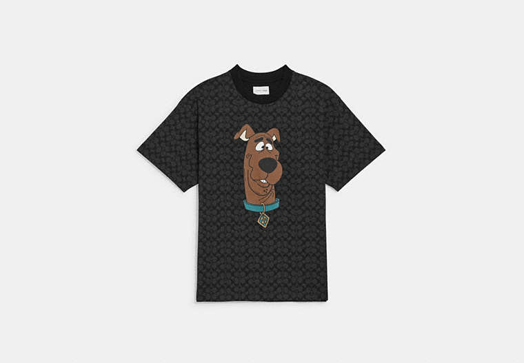 COACH®,COACH | SCOOBY-DOO! SIGNATURE T-SHIRT,cotton,Washed Black,Front View