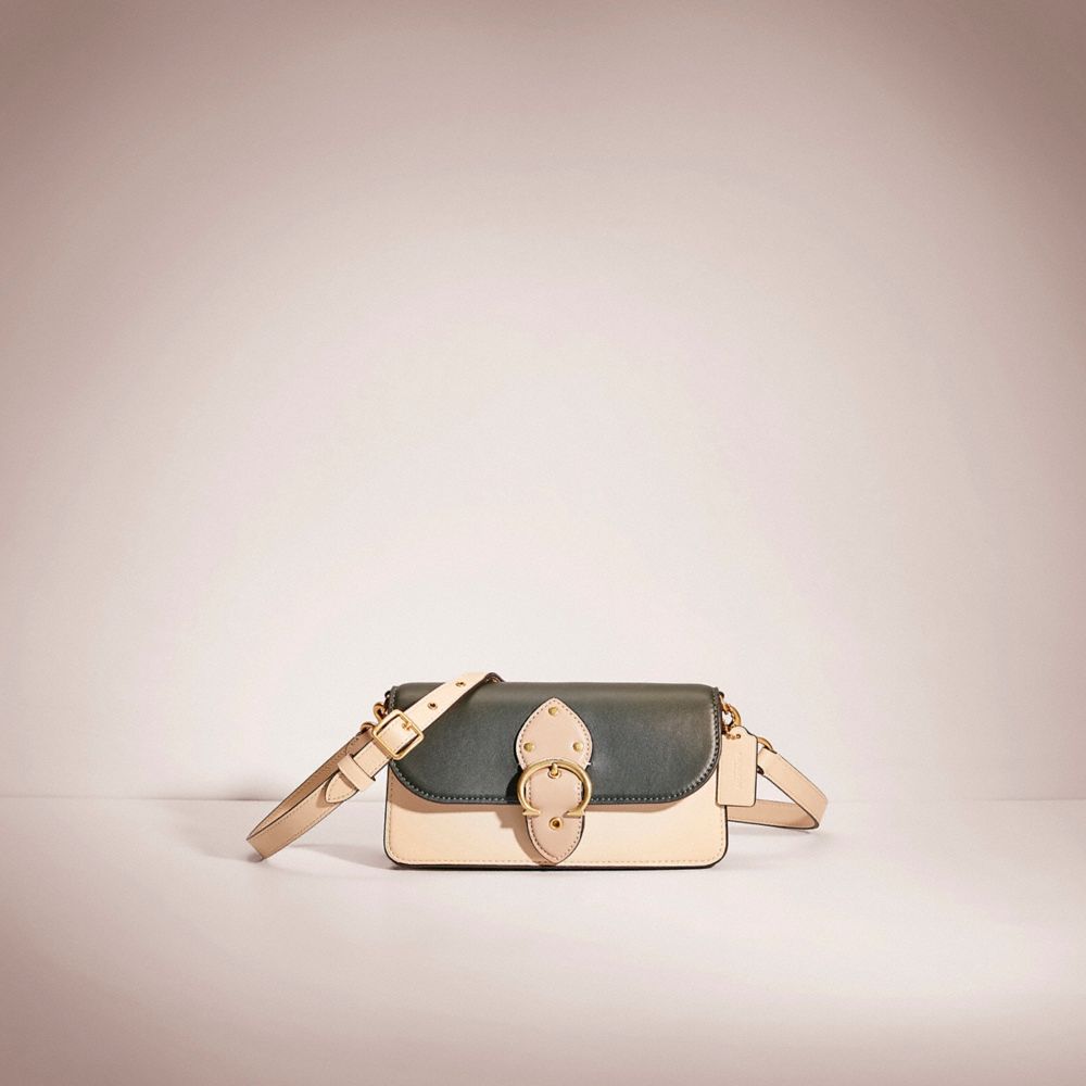 Coach Restored Beat Crossbody Clutch In Colorblock In Brass/amazon Green Multi