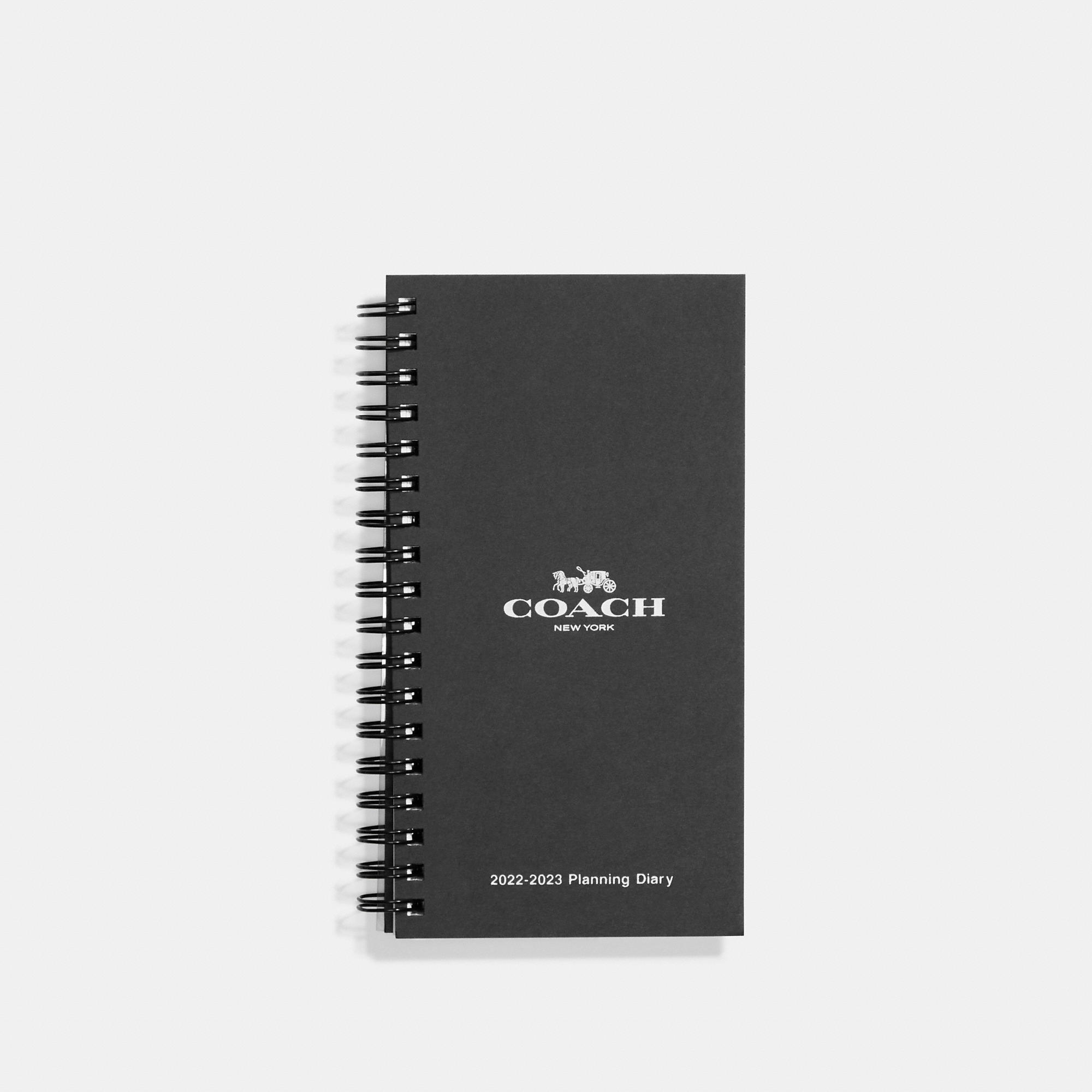 Coach Outlet 2022 2023 4 X7 Spiral Diary Book, Size: 23 In Black
