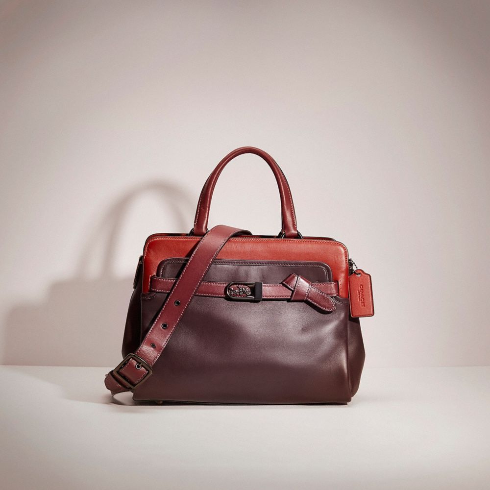 Coach Tate Carryall Colorblock Leather 29 Bag - Oxblood Multi