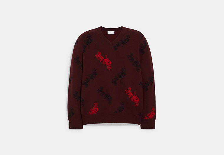 Horse And Carriage V Neck Sweater