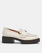 COACH®,LEELA LOAFER,Leather,Chalk,Angle View