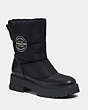 COACH®,RYA BOOT,mixedmaterial,Black,Front View