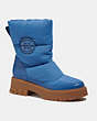 COACH®,RYA BOOT,mixedmaterial,Sky Blue,Front View